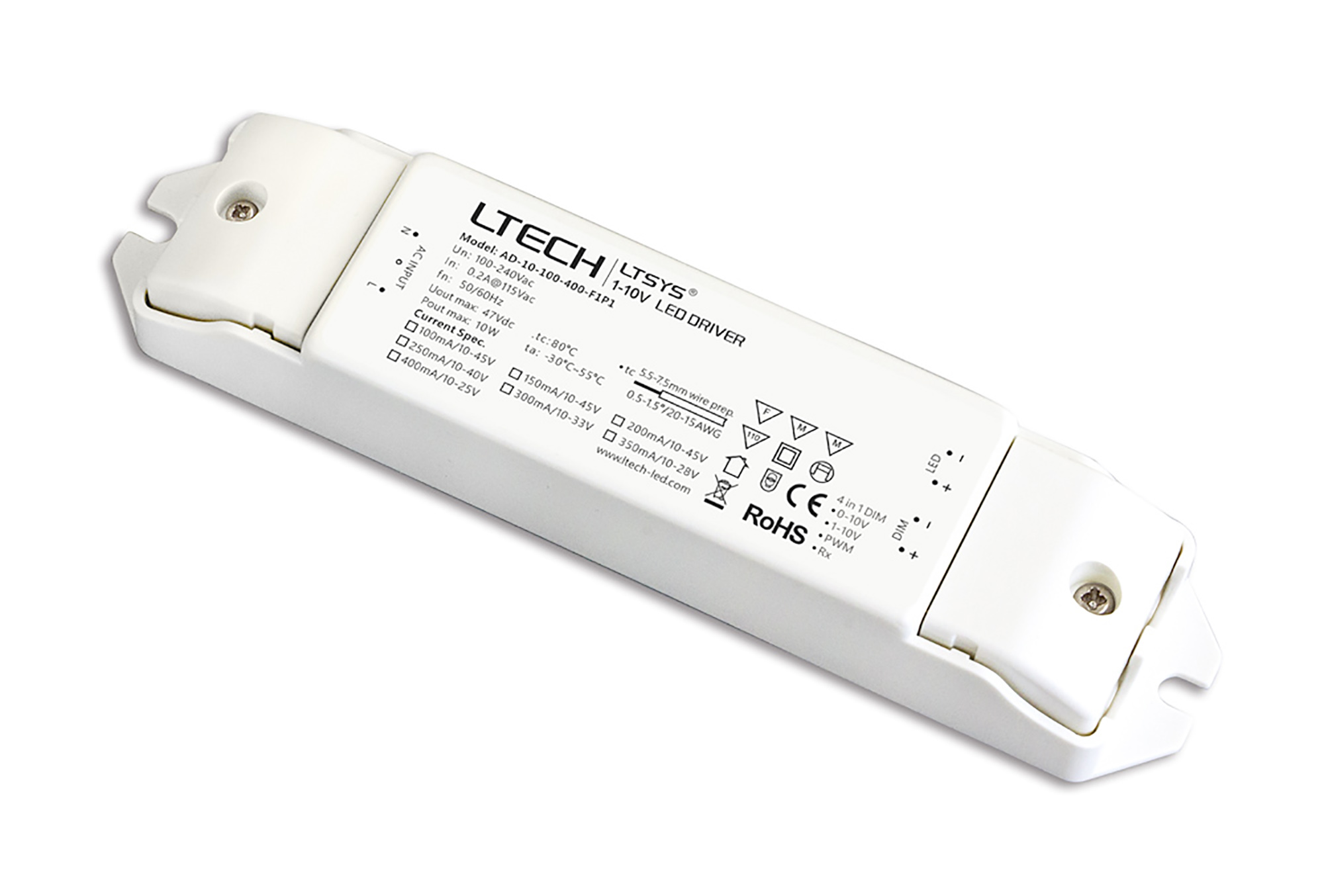 AD-10-100-400-F1P1  PWM; Resistor 1-10W Current Dimmable Driver